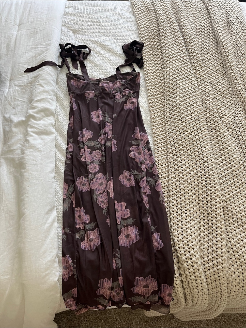 NWT - Free People Got Glam Brown Midi Dress - Med - Picture 3 of 4
